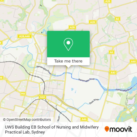 UWS Building EB School of Nursing and Midwifery Practical Lab map