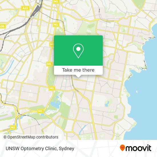 UNSW Optometry Clinic map