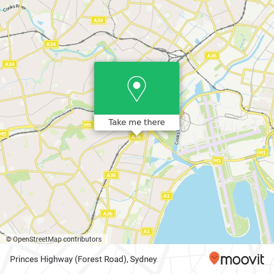 Mapa Princes Highway (Forest Road)