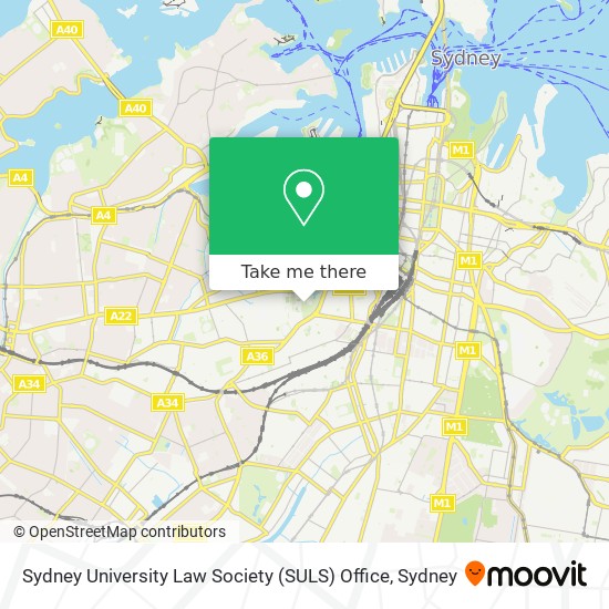 Mapa Sydney University Law Society (SULS) Office