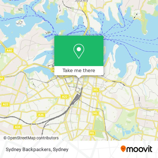 Sydney Backpackers map