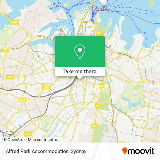 Mapa Alfred Park Accommodation