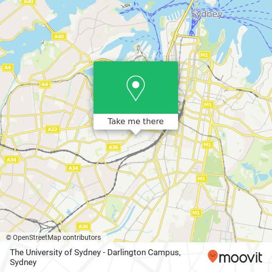 Mapa The University of Sydney - Darlington Campus