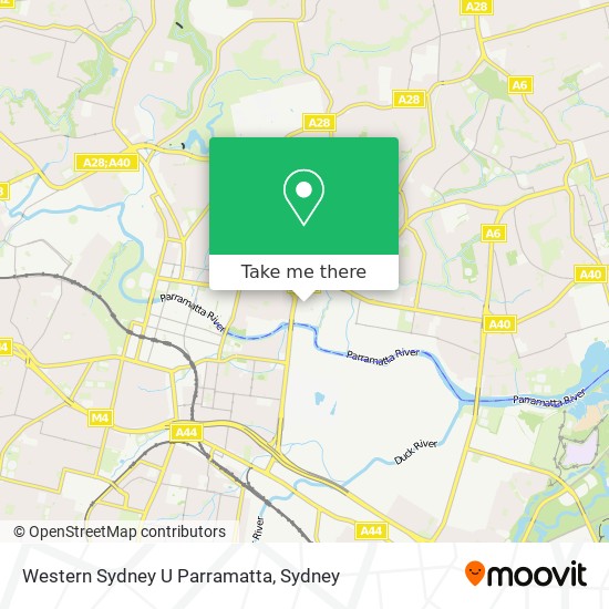 Western Sydney U Parramatta map