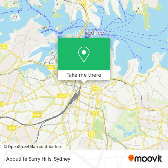 Aboutlife Surry Hills map