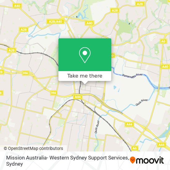 Mission Australia- Western Sydney Support Services map