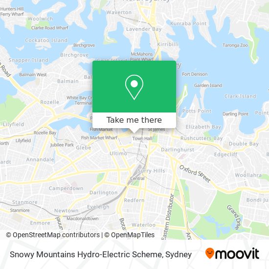 Mapa Snowy Mountains Hydro-Electric Scheme