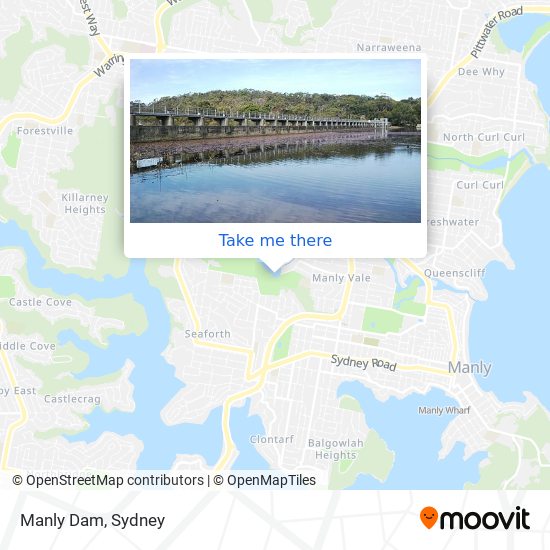 Manly Dam map