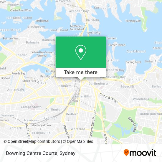 Mapa Downing Centre Courts