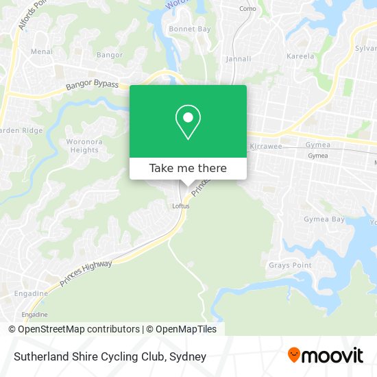 Sutherland Shire Cycling Club map