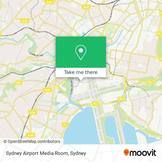 Sydney Airport Media Room map