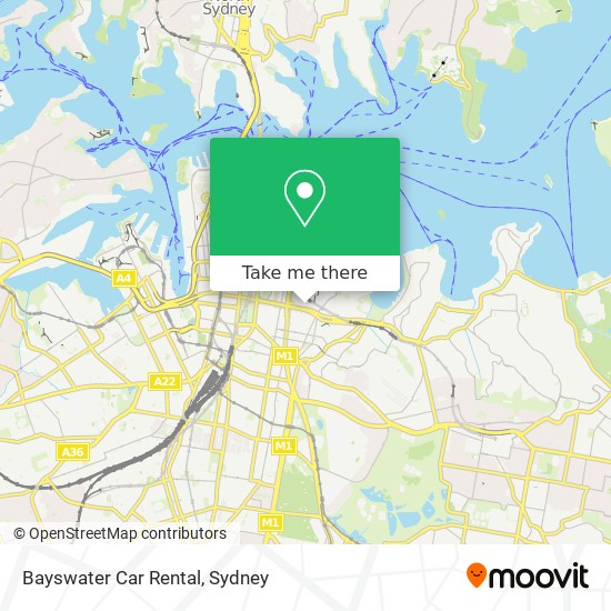 Mapa Bayswater Car Rental