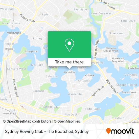 Sydney Rowing Club - The Boatshed map