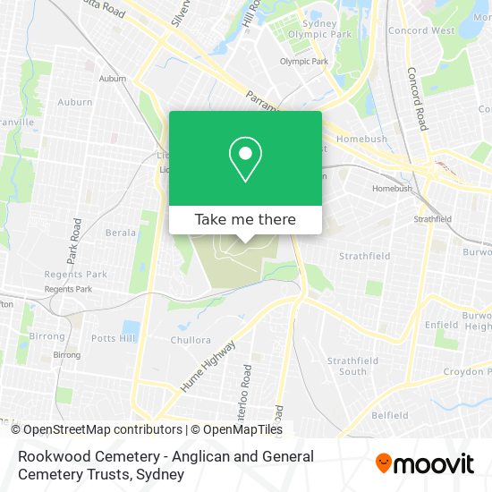 Mapa Rookwood Cemetery - Anglican and General Cemetery Trusts