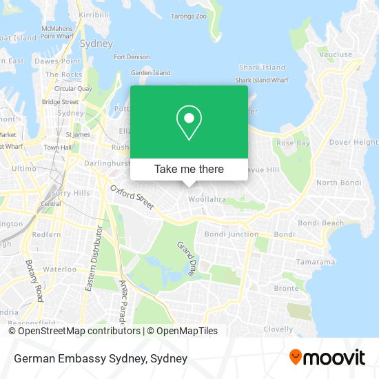 German Embassy Sydney map