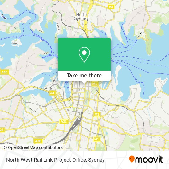 Mapa North West Rail Link Project Office