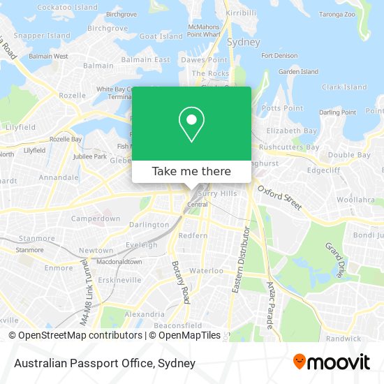 Australian Passport Office map