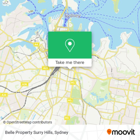 Belle Property Surry Hills map