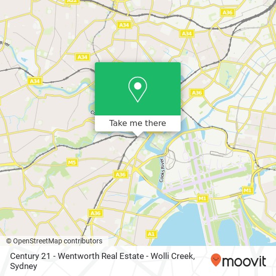 Century 21 - Wentworth Real Estate - Wolli Creek map