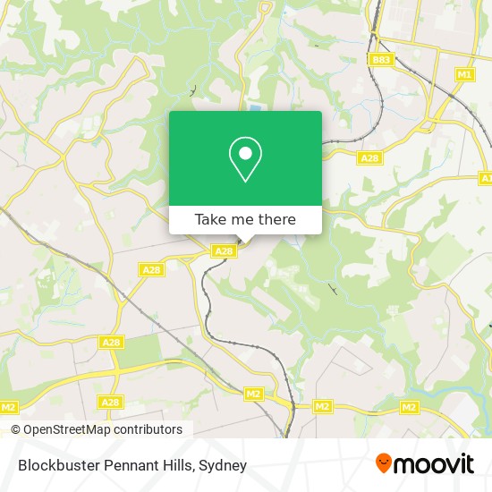 Blockbuster Pennant Hills map