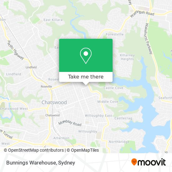 Mapa Bunnings Warehouse