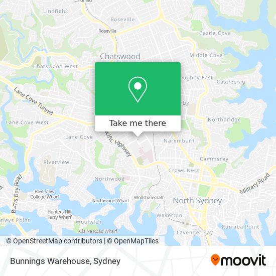 Mapa Bunnings Warehouse