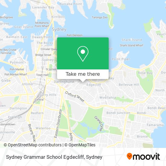 Mapa Sydney Grammar School Egdecliff