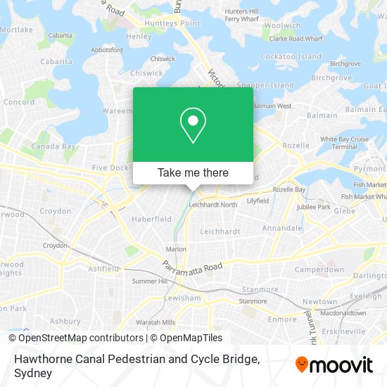 Mapa Hawthorne Canal Pedestrian and Cycle Bridge