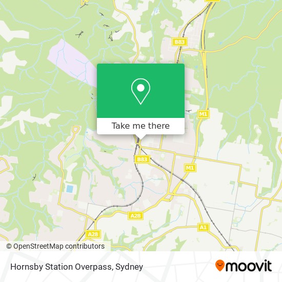 Hornsby Station Overpass map