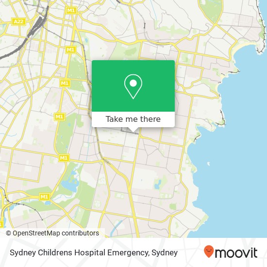 Sydney Childrens Hospital Emergency map