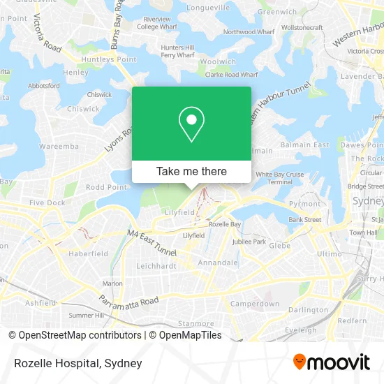 Rozelle Hospital map