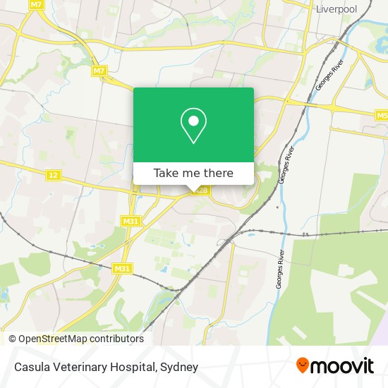 Mapa Casula Veterinary Hospital