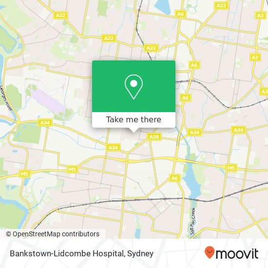 Mapa Bankstown-Lidcombe Hospital