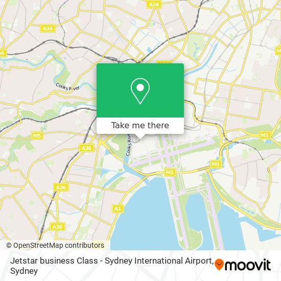 Jetstar business Class - Sydney International Airport map