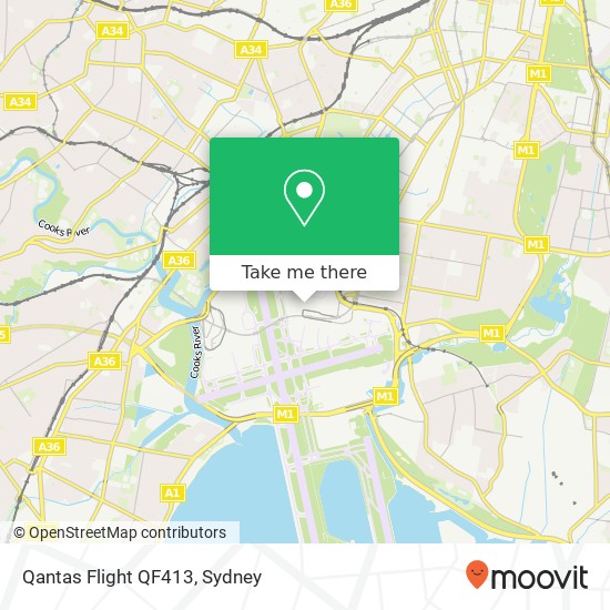 Mapa Qantas Flight QF413