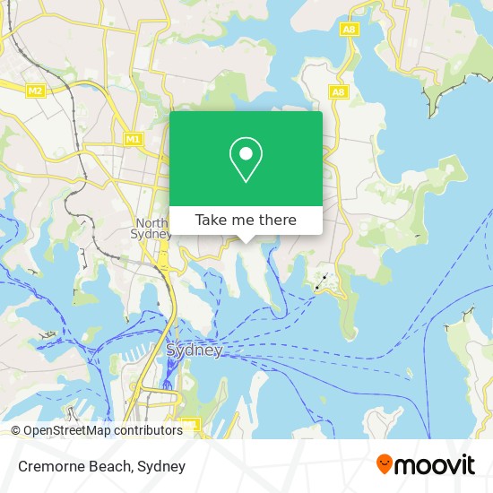 Cremorne Beach map