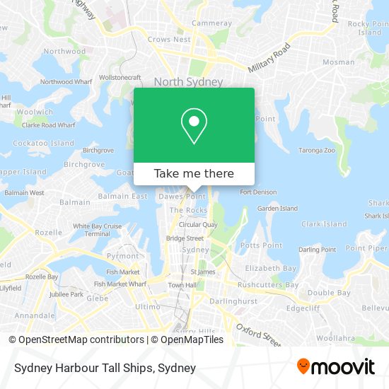 Sydney Harbour Tall Ships map