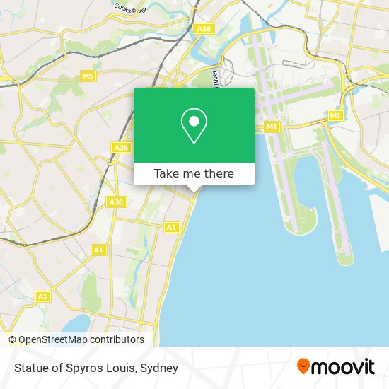 Statue  of Spyros Louis map