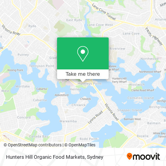 Hunters Hill Organic Food Markets map