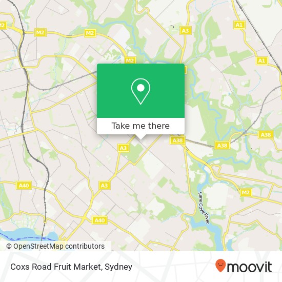 Mapa Coxs Road Fruit Market