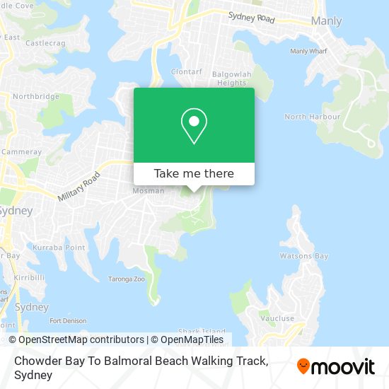 Chowder Bay To Balmoral Beach Walking Track map