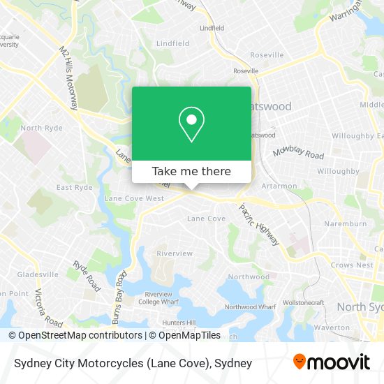 Sydney City Motorcycles (Lane Cove) map