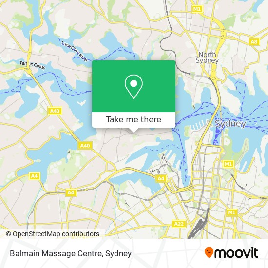 Mapa Balmain Massage Centre