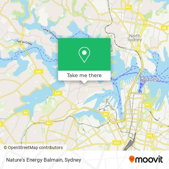 Nature's Energy Balmain map