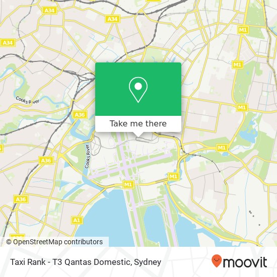Taxi Rank - T3 Qantas Domestic map