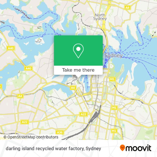 darling island recycled water factory map