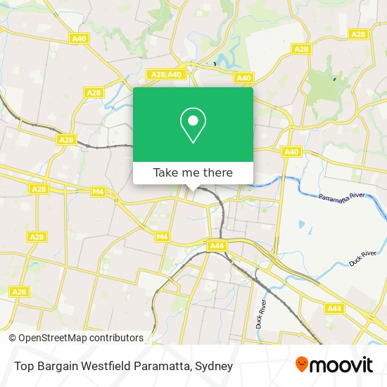 Top Bargain Westfield Paramatta map