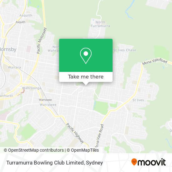 Mapa Turramurra Bowling Club Limited