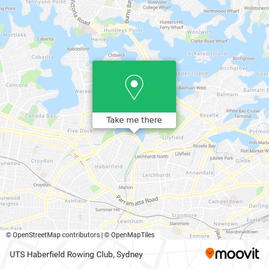 Mapa UTS Haberfield Rowing Club