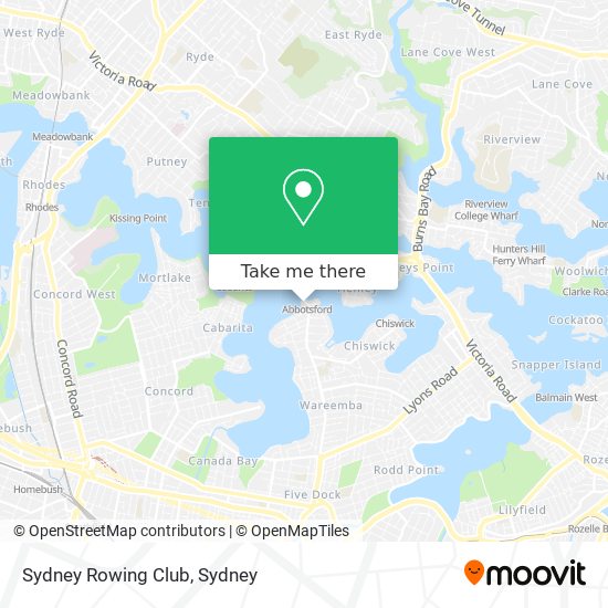 Mapa Sydney Rowing Club